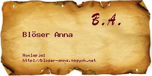 Blöser Anna névjegykártya